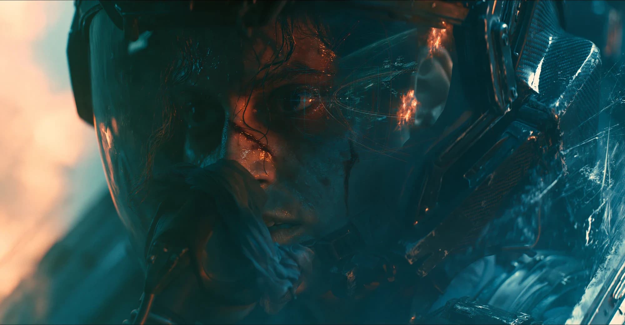 Close-up of a pilot inside a cockpit, generated on FlyAIgh
